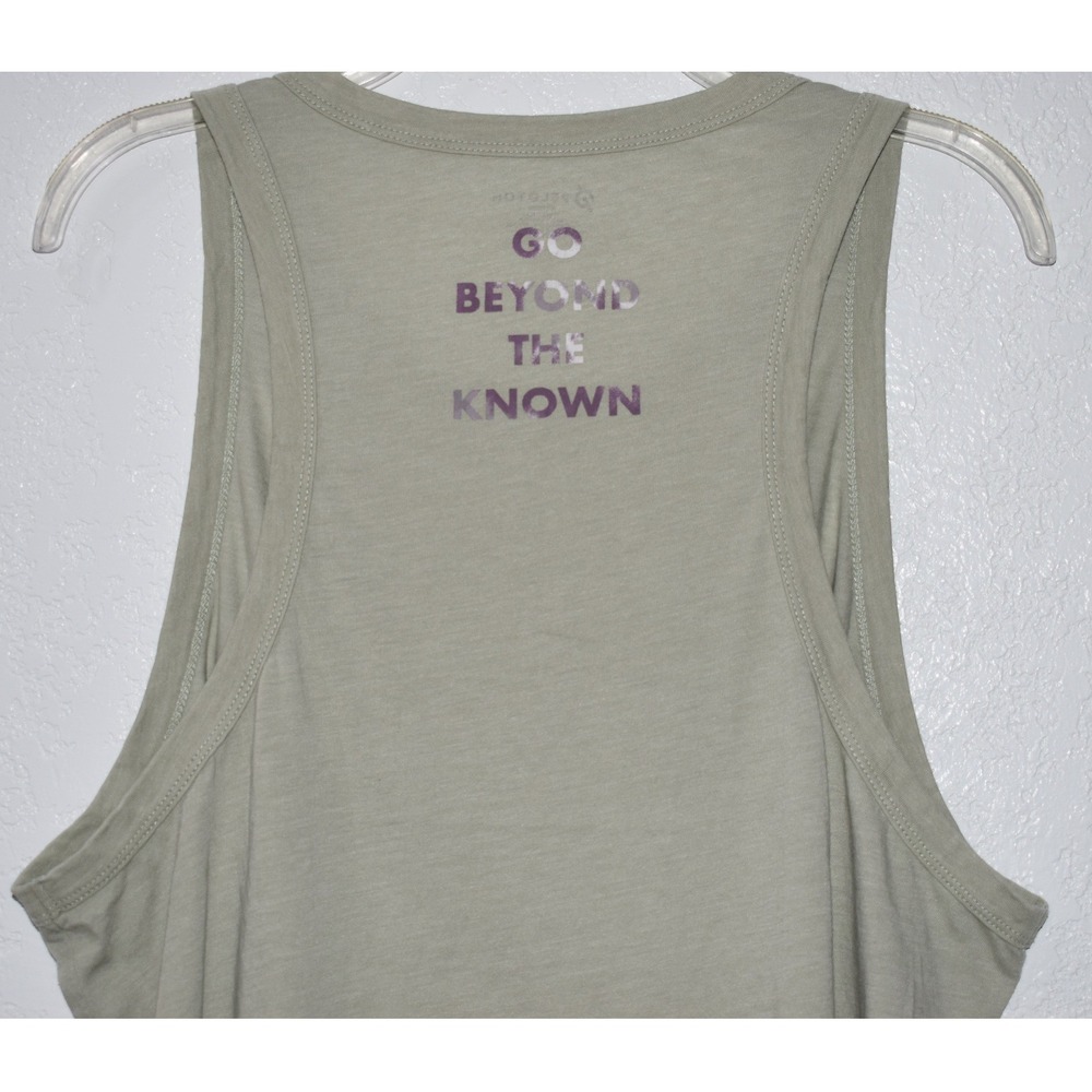 Peloton Tank Top Women XL Sage Green Go Beyond The Known Graphic Sleeveless Tee - Picture 14 of 16